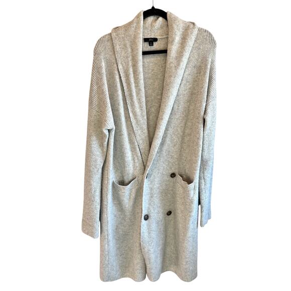 J. Crew Double-Breasted Gray Cardigan Coat in Double Soft Yarn - size Medium - Picture 1 of 6